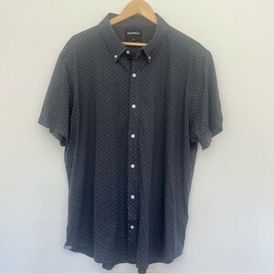 Bonobos Men's Black Short Sleeve Shirt XXL Button Down w Polka Dots Gray Purple